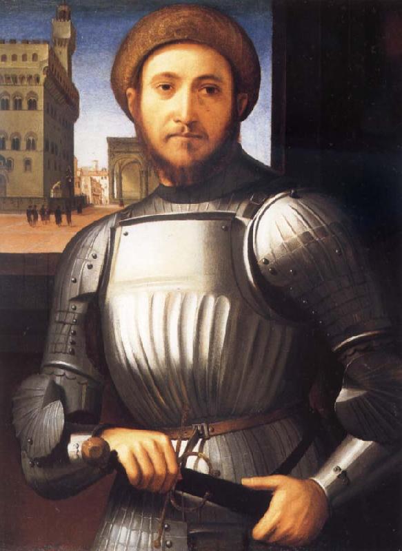 Francesco Granacci Portrait of Man in Armour